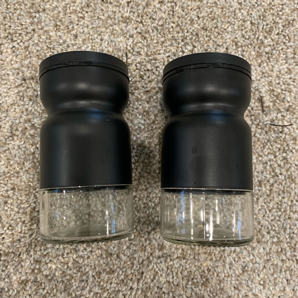 Modern salt and pepper shakers